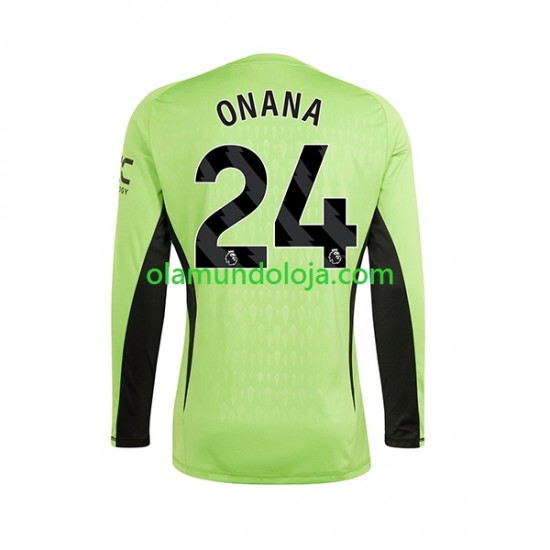 Camisola Manchester United Andre Onana 24 Guarda-redes Homem Equipamento Primeiro 2023-2024 Manga Comprida